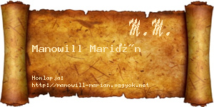 Manowill Marián névjegykártya